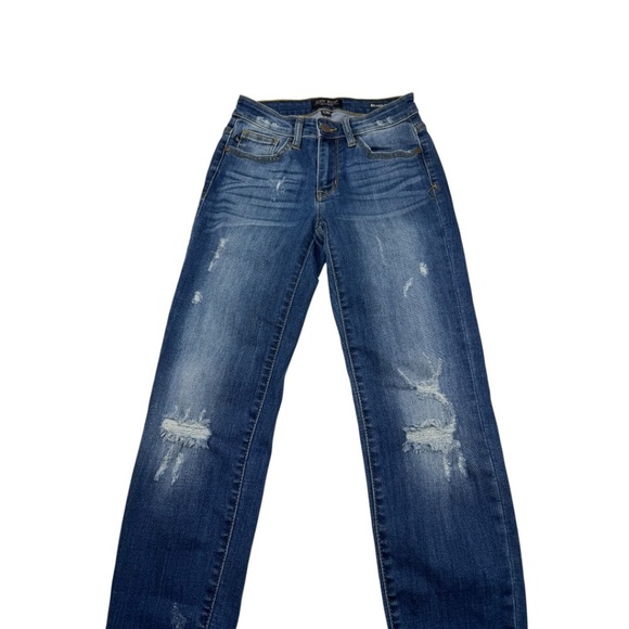 Judy Blue Relaxed Fit Distressed Blue Jeans - Picture 4 of 14
